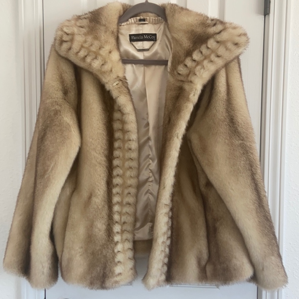 Pamela McCoy faux fur coat